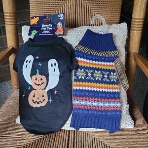 Dog shirt/sweater , set of 2. Med/small